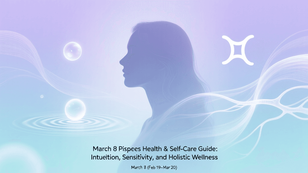 March 8 Pisces Health & Self-Care Guide: Intuition, Sensitivity, and Holistic Wellness