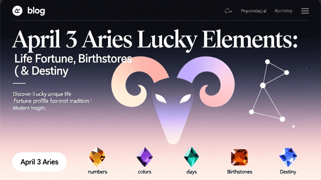 April 3 Aries Lucky Elements: Life Fortune, Birthstones & Destiny