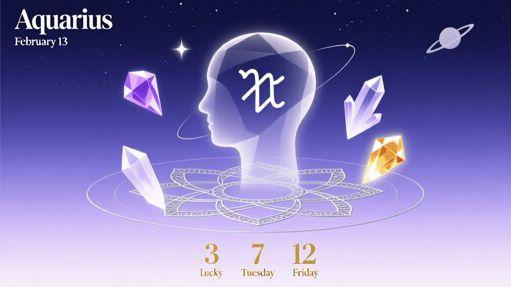 February 13 Aquarius Lucky Elements: Life Fortune, Crystals & Destiny