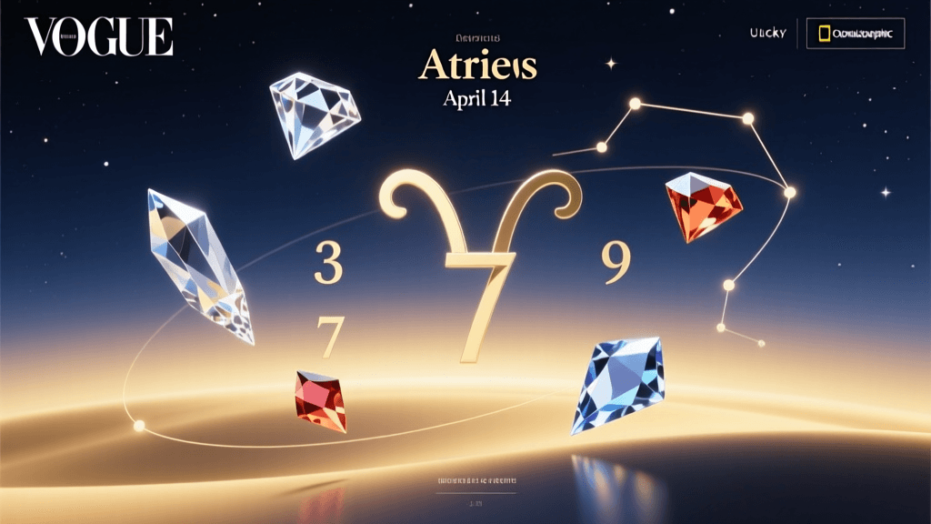 April 14 Aries Lucky Elements: Life Fortune, Crystals & Destiny Themes