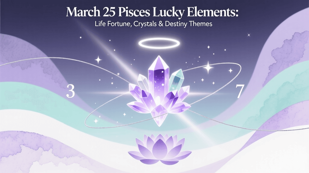 March 25 Pisces Lucky Elements: Life Fortune, Crystals & Destiny Themes